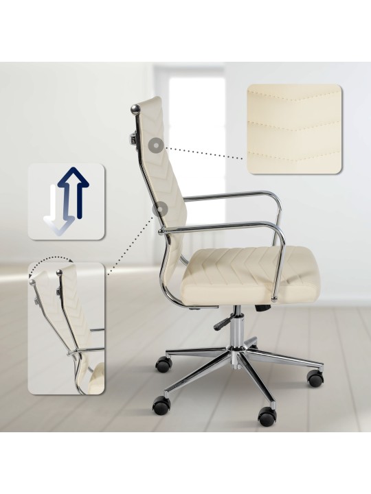 Kontorstol Canby imiteret læder, creme Kontorstol Canby imiteret læder, creme