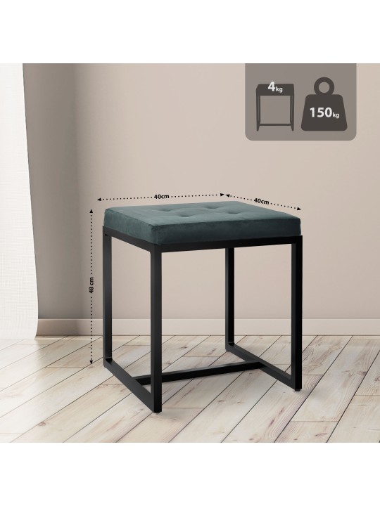 Taburet Barci B fløjl, grøn