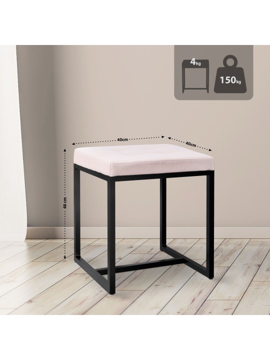 Taburet Barci B stof, creme