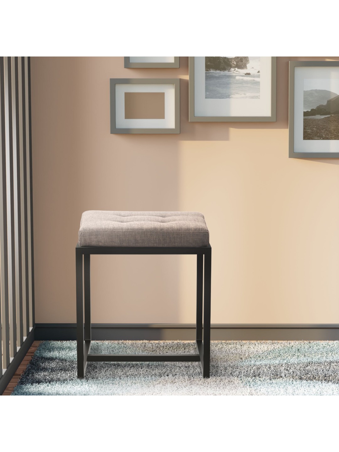 Taburet Barci B stof, grå