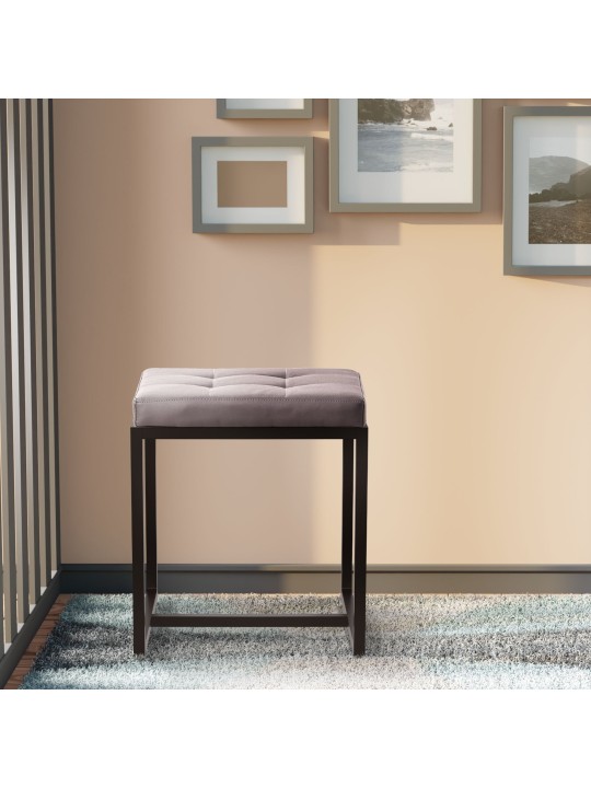 Taburet Barci B imiteret læder, grå Taburet Barci B imiteret læder, grå