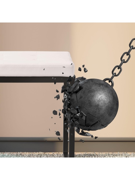 Taburet Barci B imiteret læder, hvid