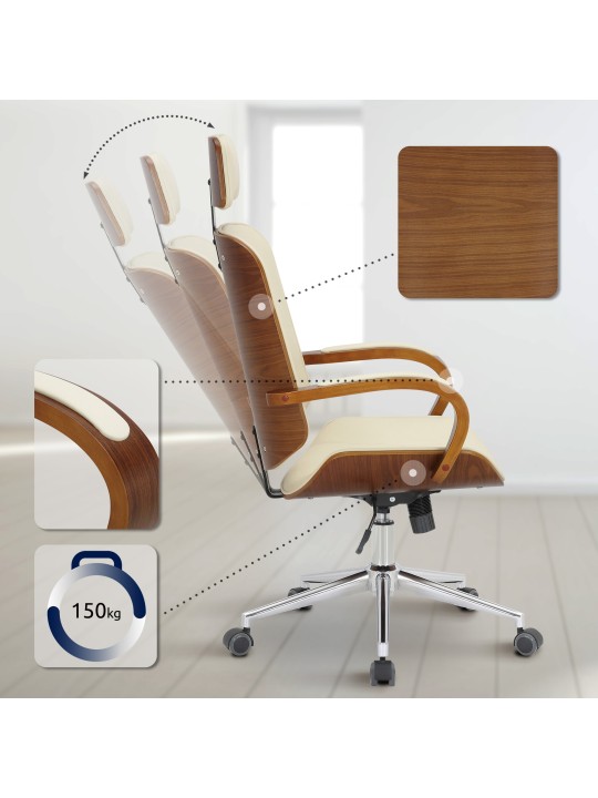 Kontorstol Dayton, valnød/creme