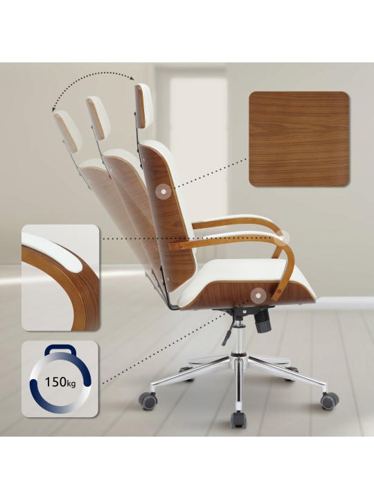 Kontorstol Dayton, valnød/hvid Kontorstol Dayton, valnød/hvid