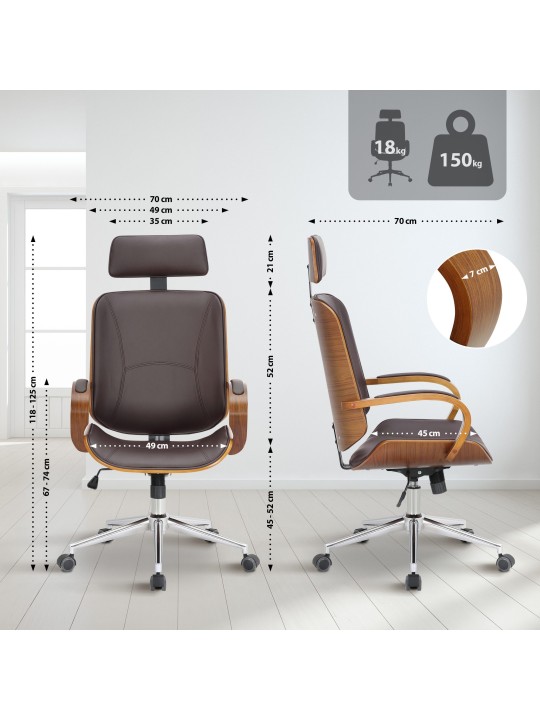 Kontorstol Dayton, valnød/brun Kontorstol Dayton, valnød/brun