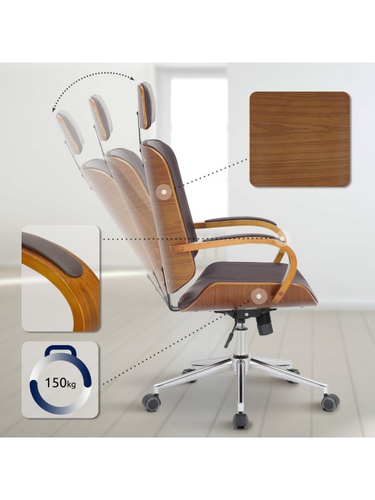 Kontorstol Dayton, valnød/brun Kontorstol Dayton, valnød/brun