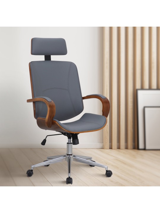 Kontorstol Dayton, valnød/grå