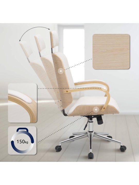 Kontorstol Dayton, natur/hvid Kontorstol Dayton, natur/hvid