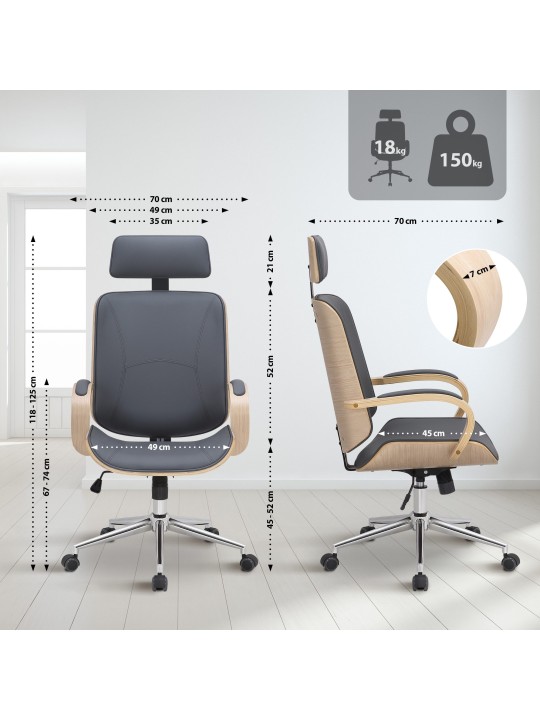 Kontorstol Dayton, natura/grau