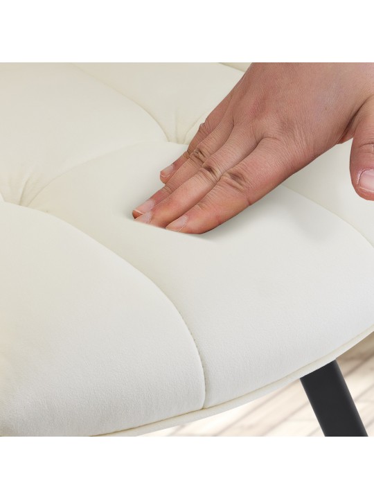 Spisestuestol Jordi fløjl, creme