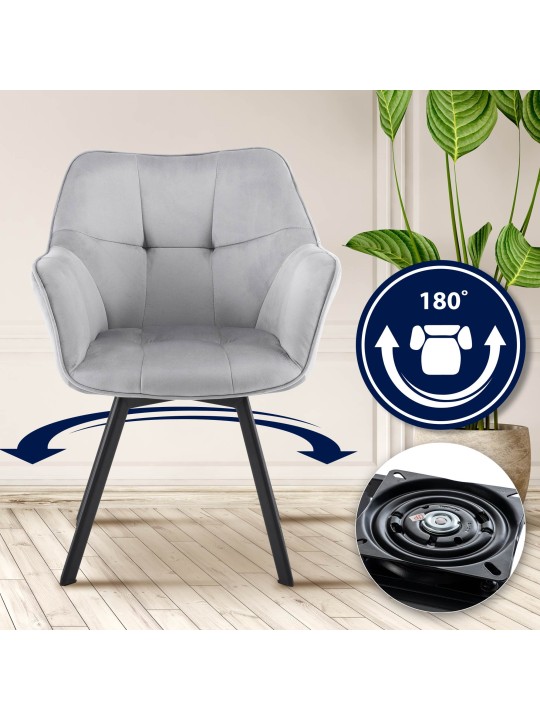 Spisestuestol Jordi fløjl, mørkegrå Spisestuestol Jordi fløjl, mørkegrå