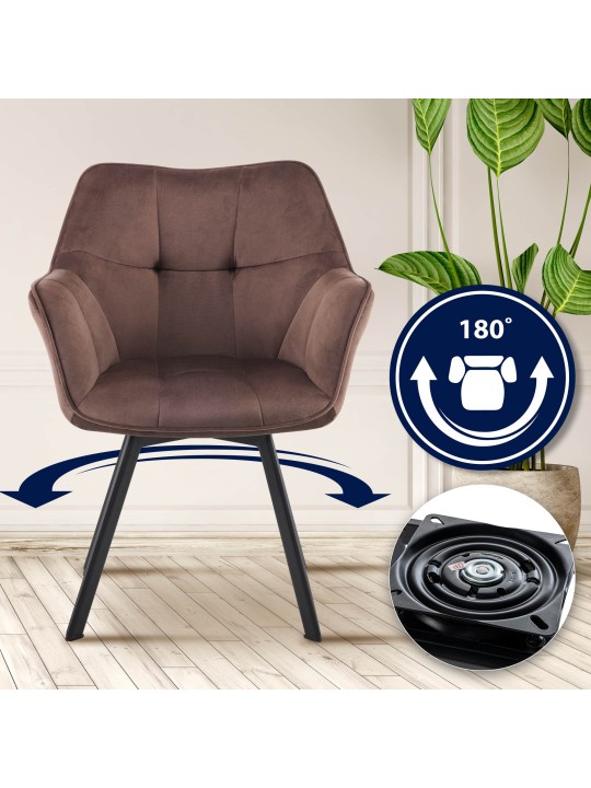 Spisestuestol Jordi fløjl, brun Spisestuestol Jordi fløjl, brun