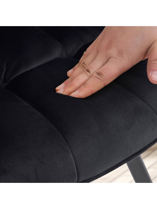 Spisestuestol Jordi fløjl, sort