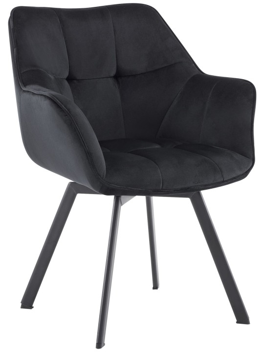 Spisestuestol Jordi fløjl, sort