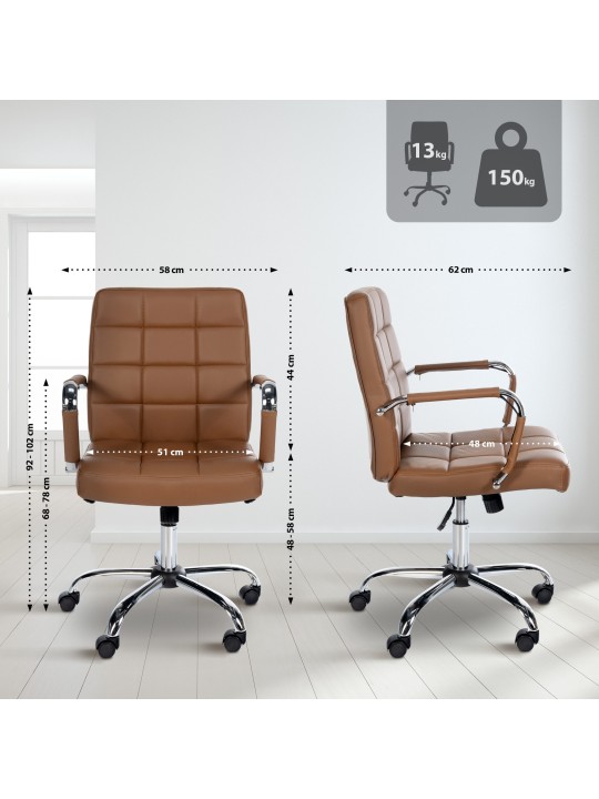 Arbejdsskammel Ashland imiteret læder, lysebrun