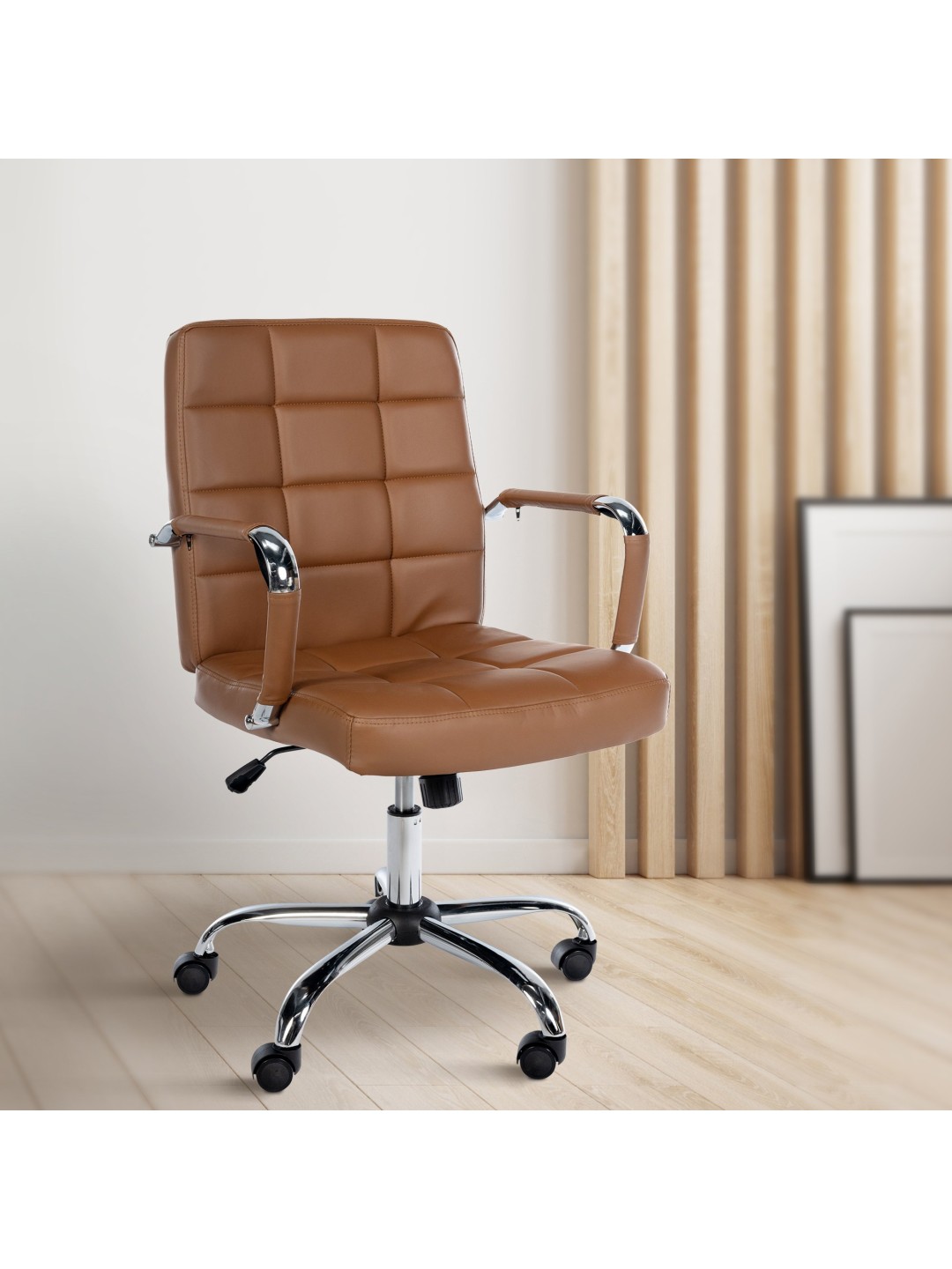 Arbejdsskammel Ashland imiteret læder, lysebrun