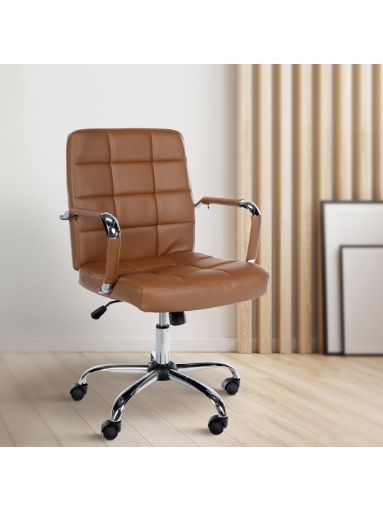 Arbejdsskammel Ashland imiteret læder, lysebrun