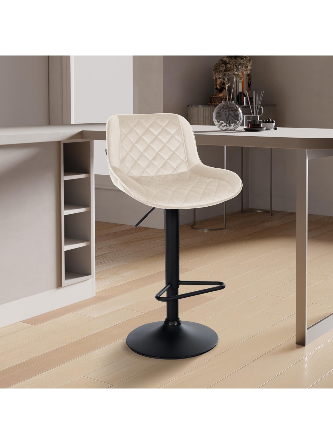 Barstol Kasson fløjl, creme