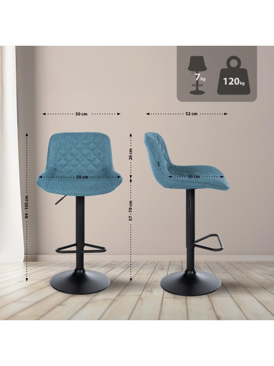 Barstol Kasson stof, blå