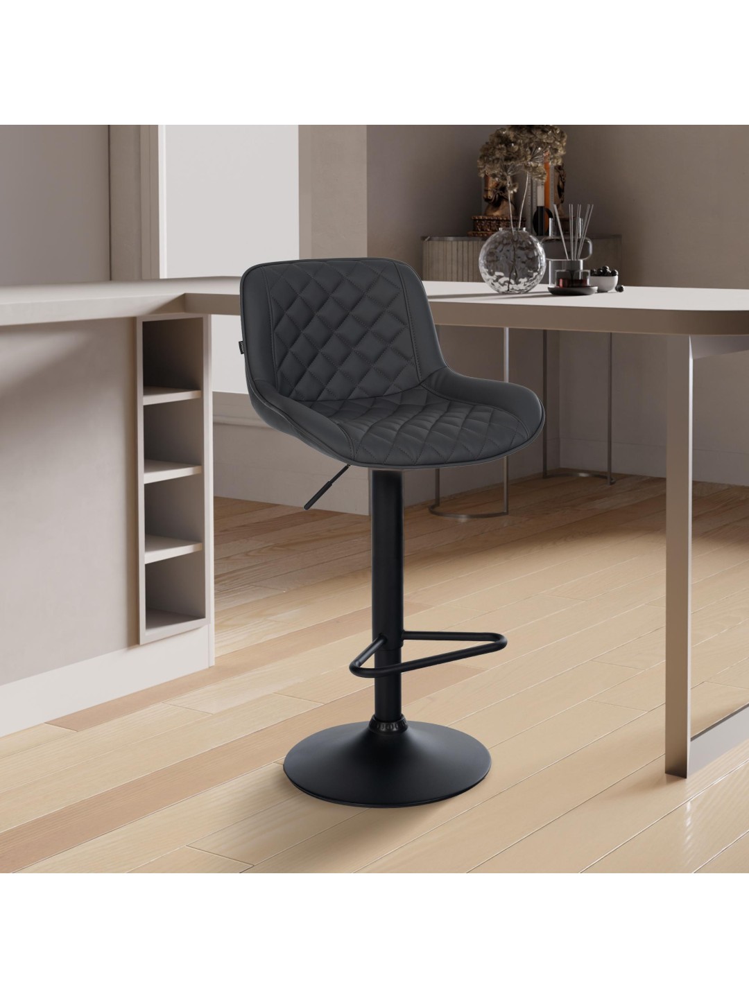 Barstol Kasson imiteret læder, sort