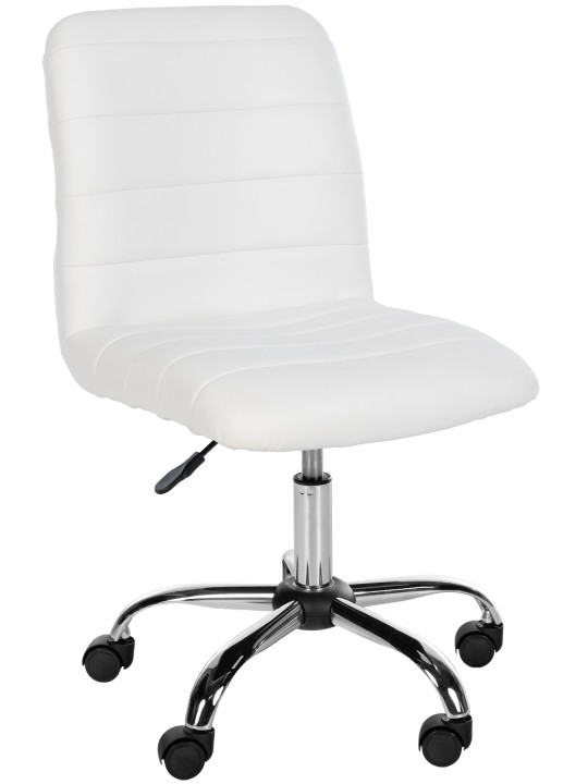 Arbejdsskammel Rød imiteret læder, hvid