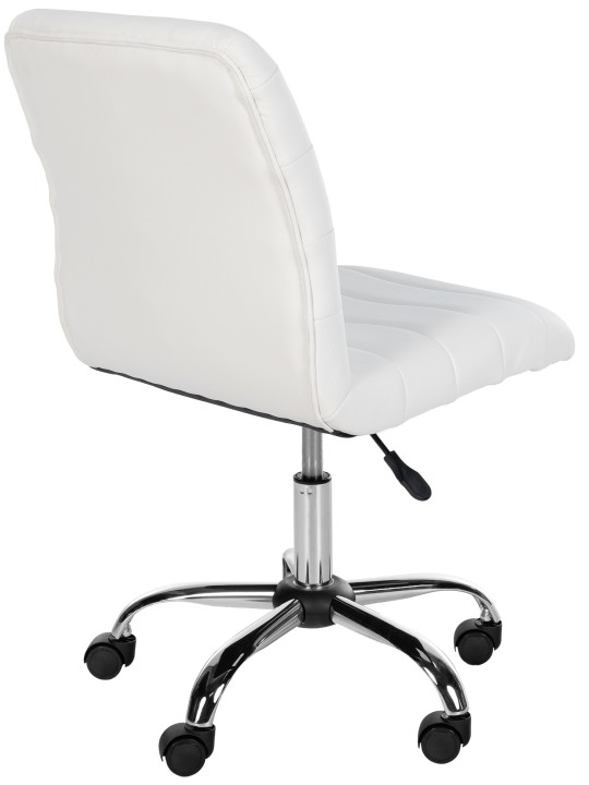 Arbejdsskammel Rød imiteret læder, hvid