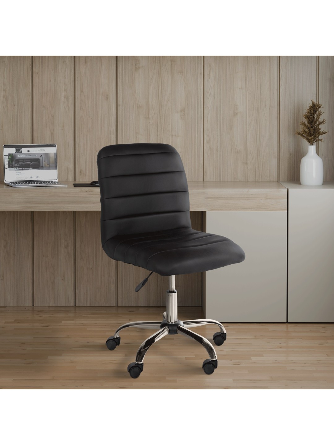 Arbejdsskammel Rød imiteret læder, brun