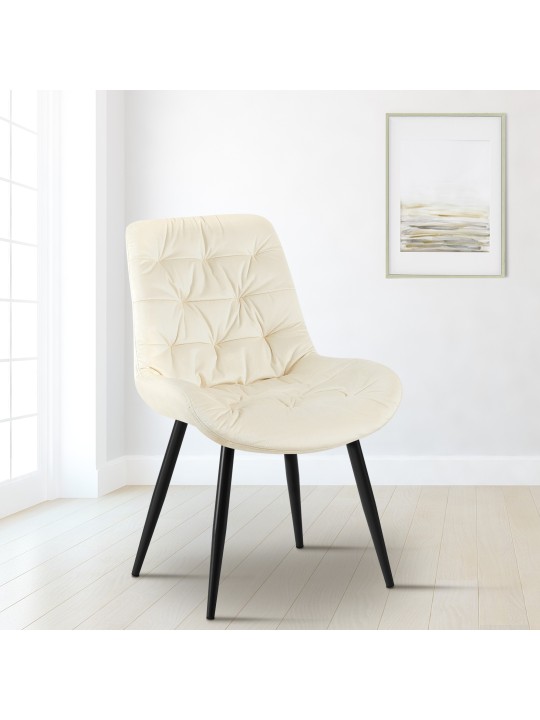 Sæt med 2 Rossford spisestuestole, creme