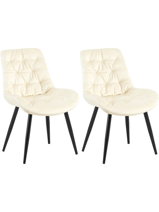 Sæt med 2 Rossford spisestuestole, creme