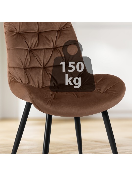 Sæt med 2 Rossford spisestuestole, brun