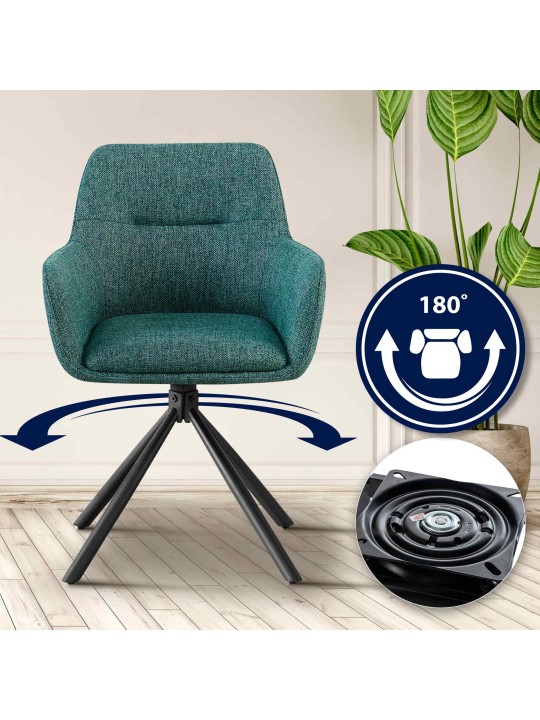 Sæt med 2 stole Tipton stof, mørkegrøn