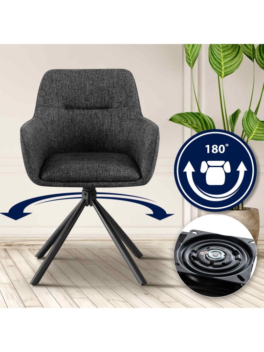 Sæt med 2 stole Tipton stof, mørkegrå Sæt med 2 stole Tipton stof, mørkegrå