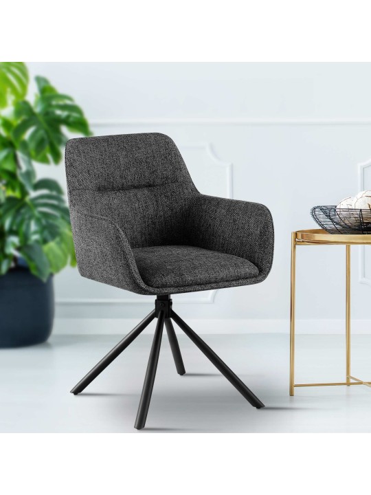 Sæt med 2 stole Tipton stof, mørkegrå Sæt med 2 stole Tipton stof, mørkegrå