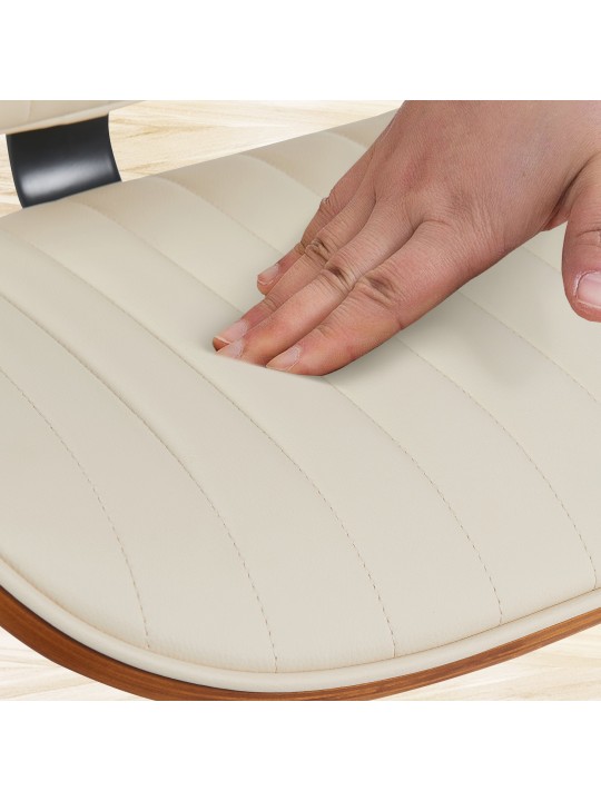 Sæt med 2 barstole Clawson imiteret læder, valnød/creme Sæt med 2 barstole Clawson imiteret læder, valnød/creme