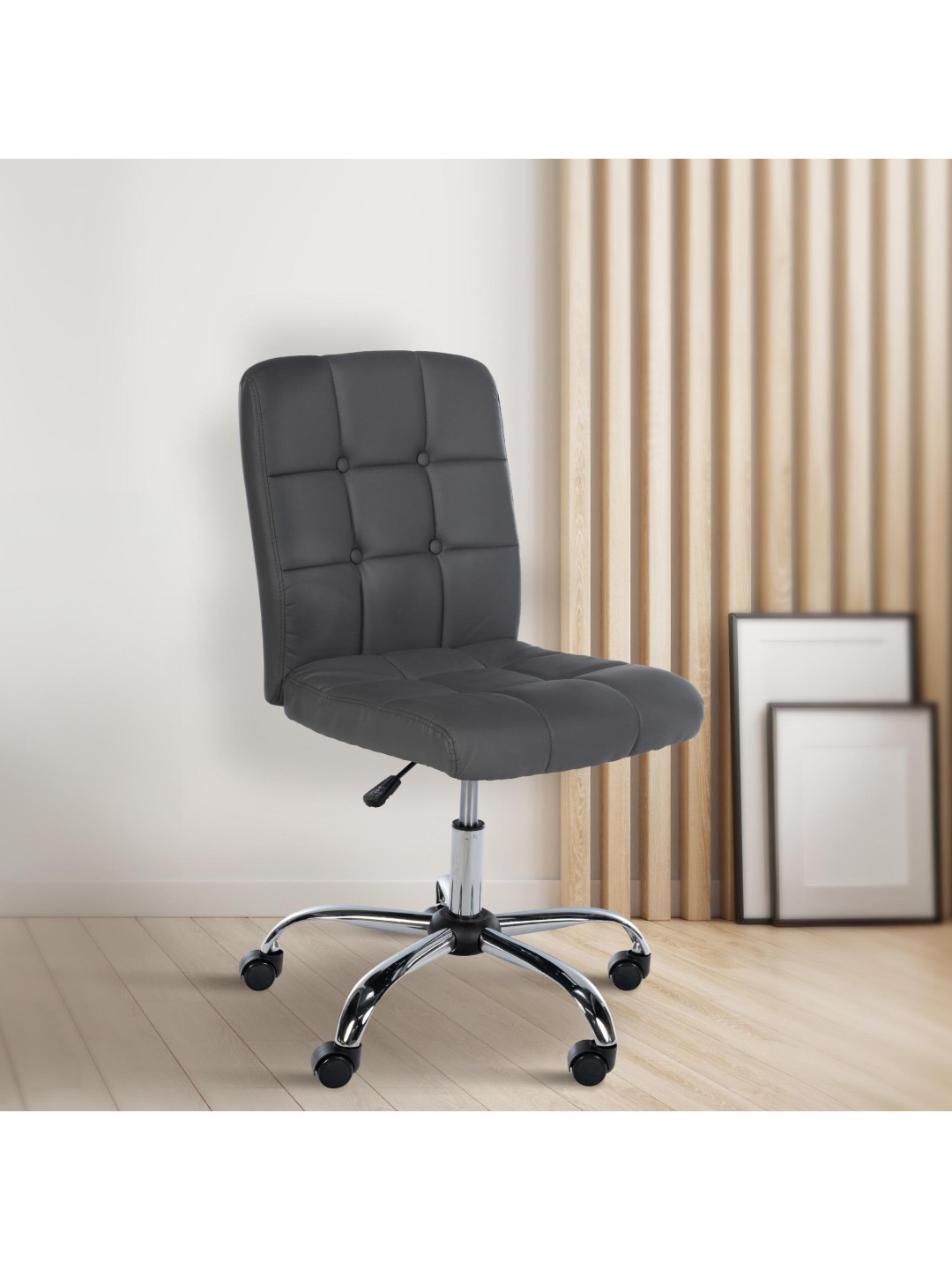 Arbejdsskammel Trenton imiteret læder, grå