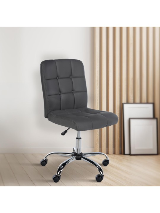 Arbejdsskammel Trenton imiteret læder, grå