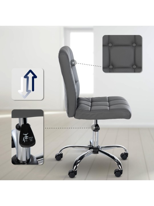 Arbejdsskammel Trenton imiteret læder, grå