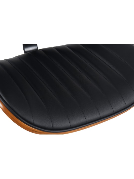 Sæt med 2 barstole Clawson imiteret læder krom, valnød/sort