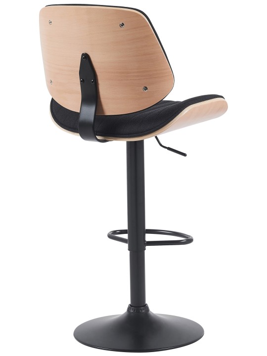 Sæt med 2 barstole Clawson stof, natur/sort