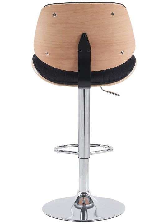 Sæt med 2 barstole Clawson stof krom, natur/sort