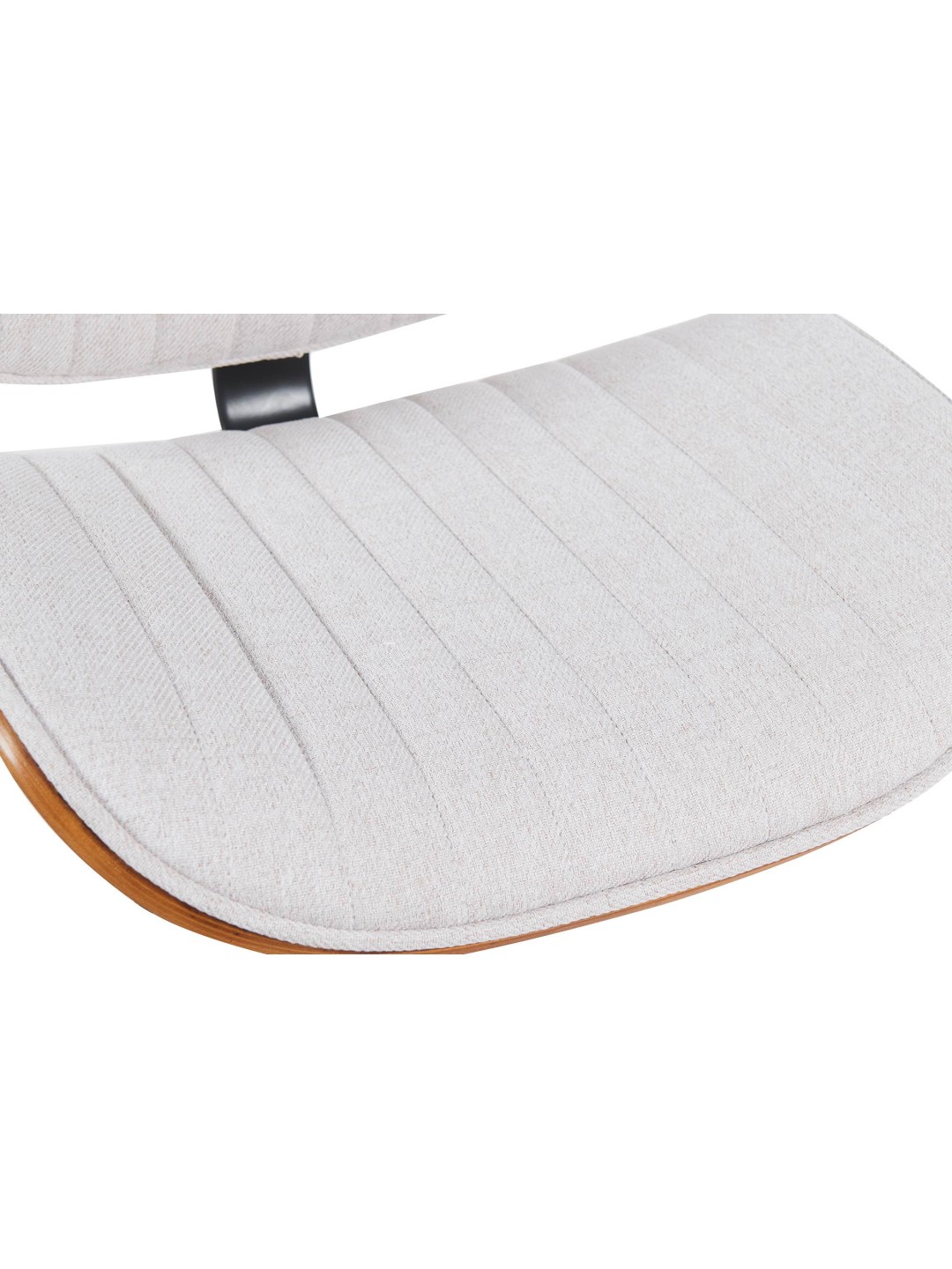 Sæt med 2 barstole Clawson stof krom, valnød/creme