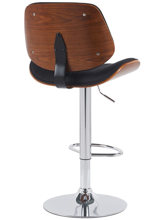 Sæt med 2 barstole Clawson stof krom, valnød/sort