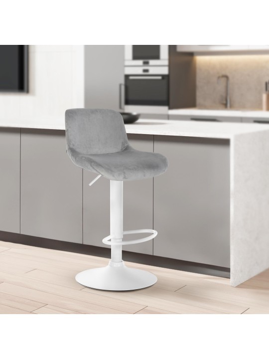 Sæt med 2 barstole Solon velvet, grå