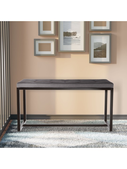 Barci B fløjlsbænk, mørkegrå