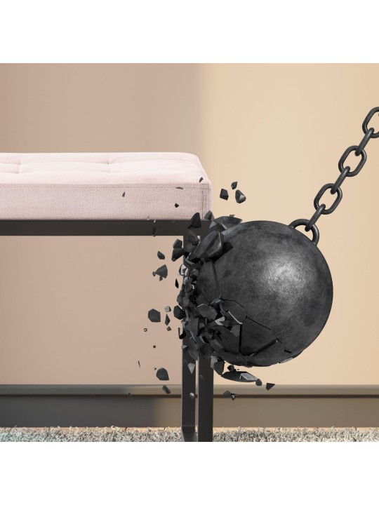 Barci B fløjlsbænk, lysegrå