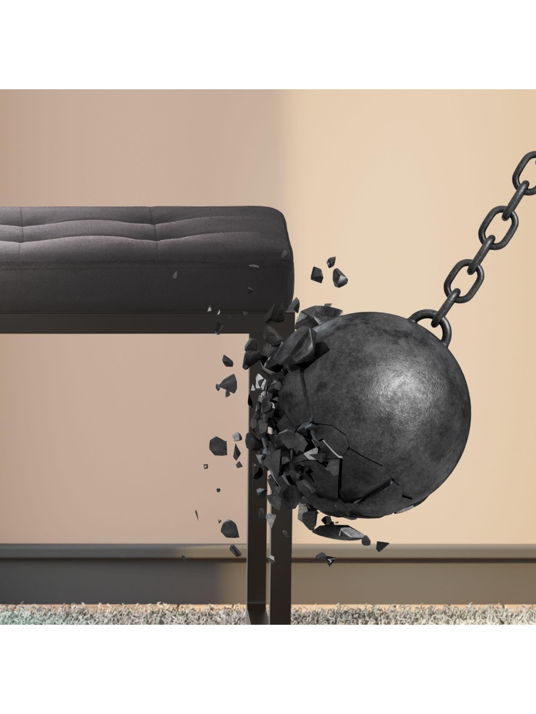 Barci B fløjlsbænk, sort