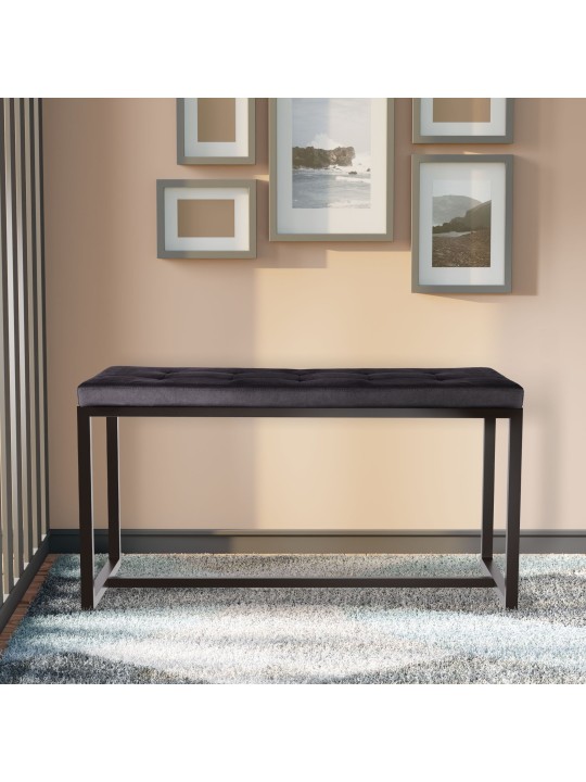 Barci B fløjlsbænk, sort