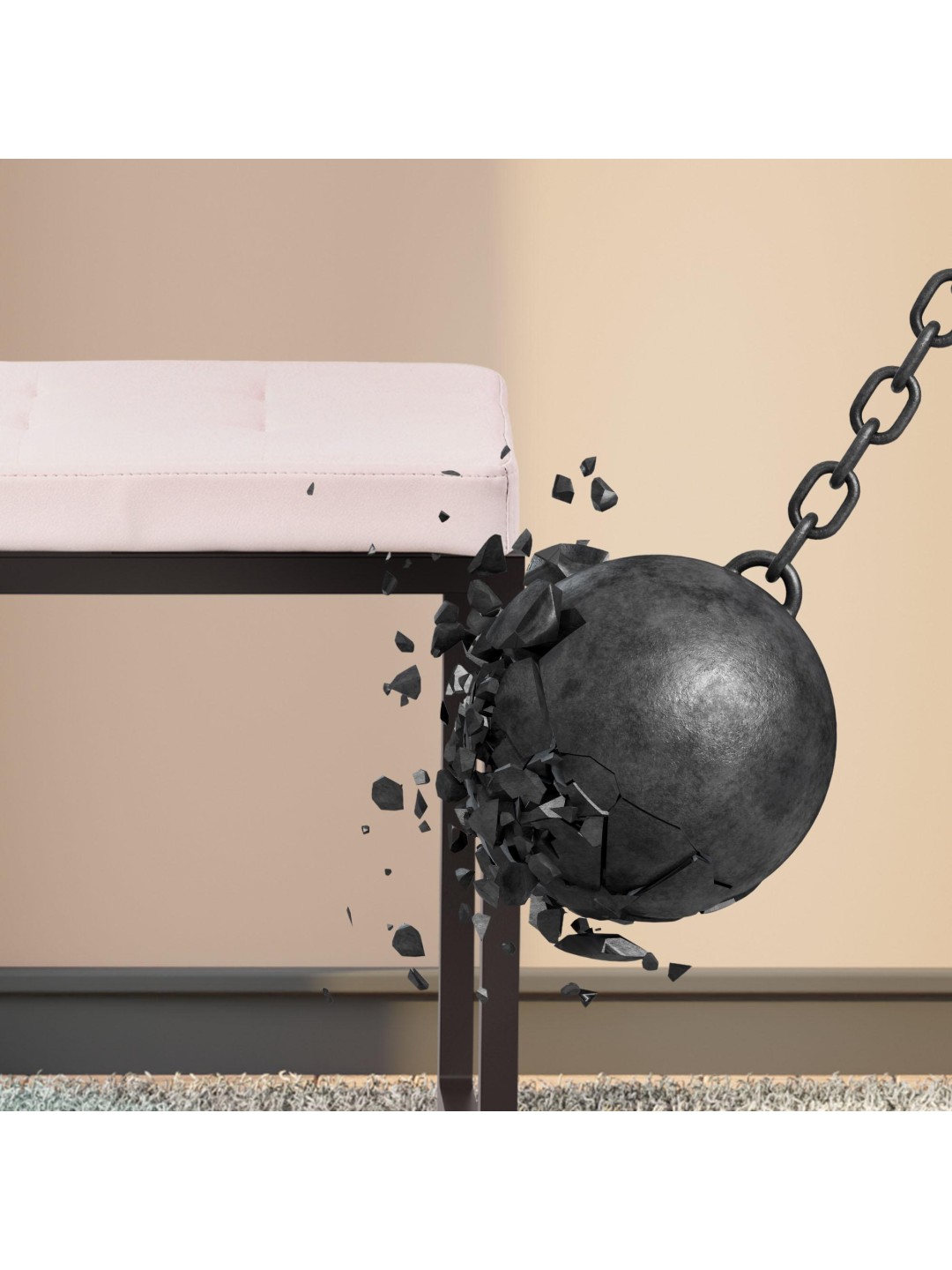 Bænk Barci B imiteret læder, creme