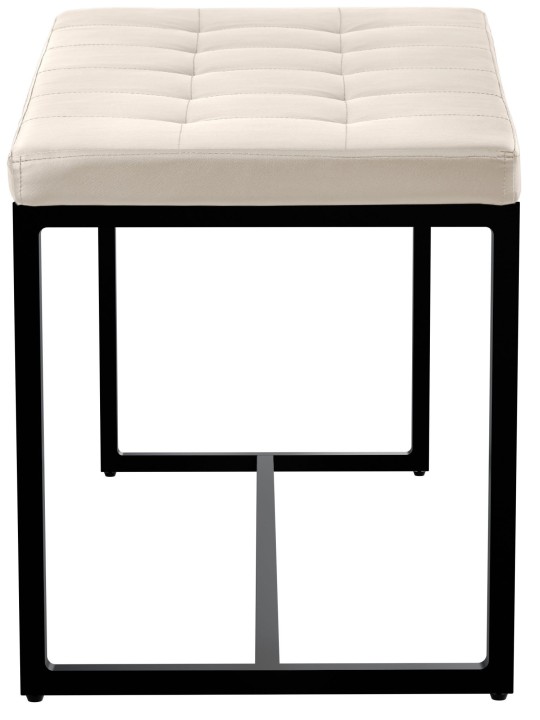 Bænk Barci B imiteret læder, creme