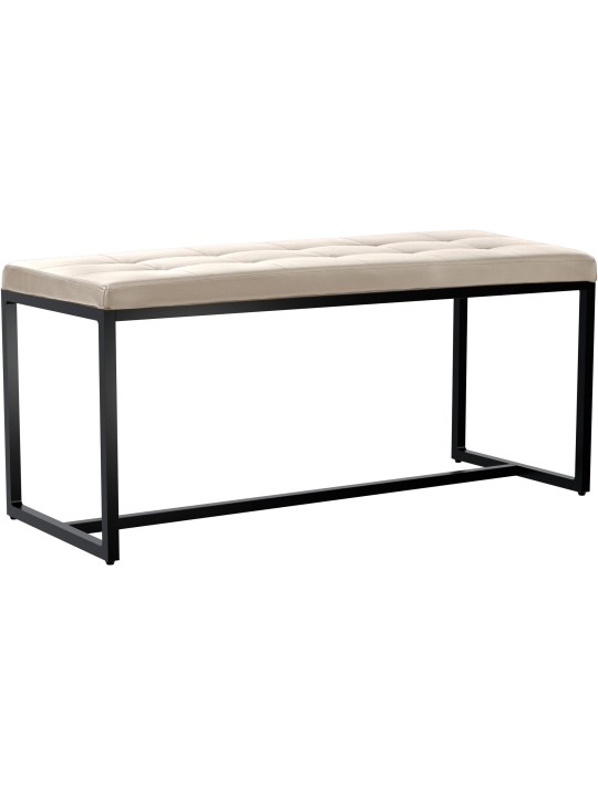 Bænk Barci B imiteret læder, creme